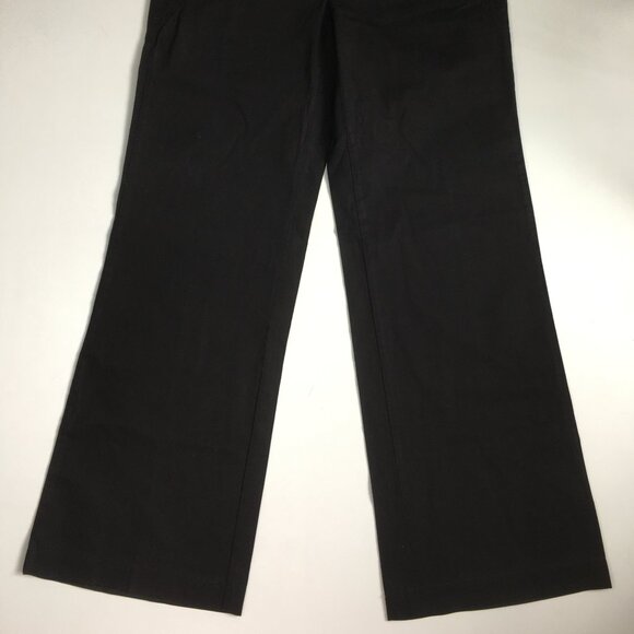 VINCE Black Wide Leg Waist Detail Logo Buttons Pant - Picture 7 of 10